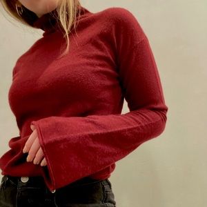 100% cashmere mock neck sweater